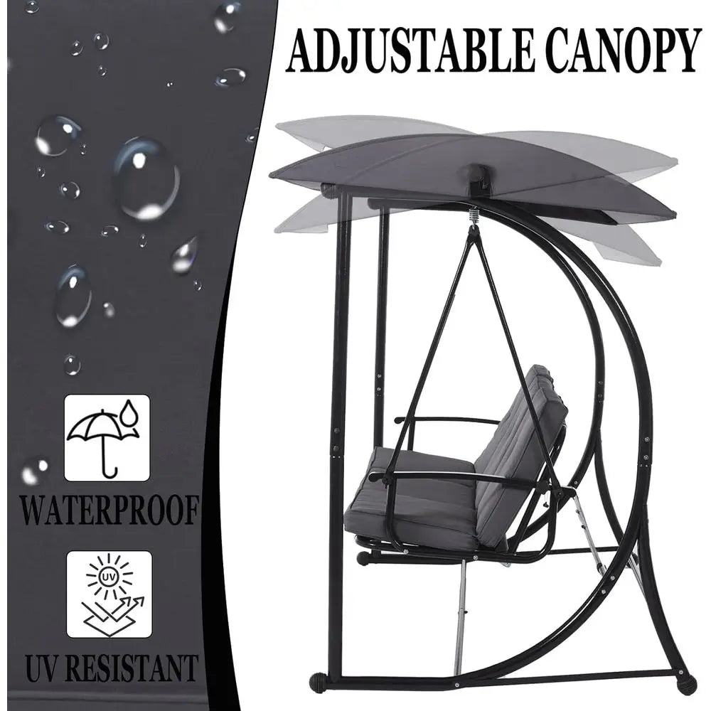 Patio Swing With Canopy And Stand