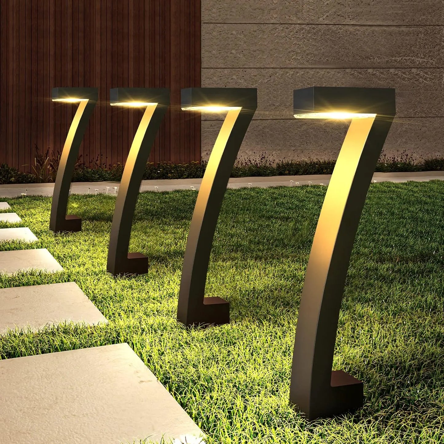 KPSTEK 6 Pack Solar Outdoor Lights Pathway Auto On Off