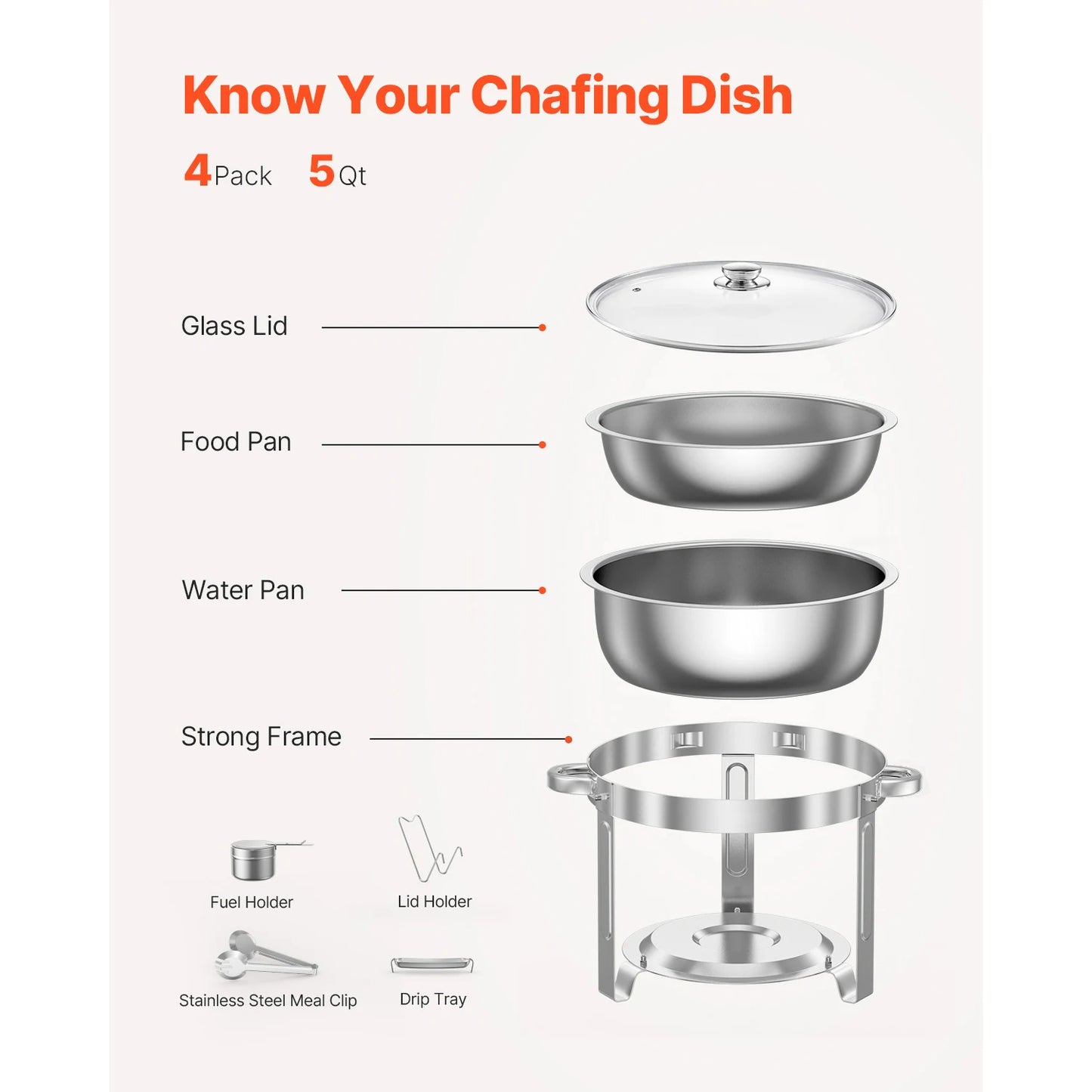 Succebuy Chafing Dish Buffet Set Stainless Steel Chafer Warmer