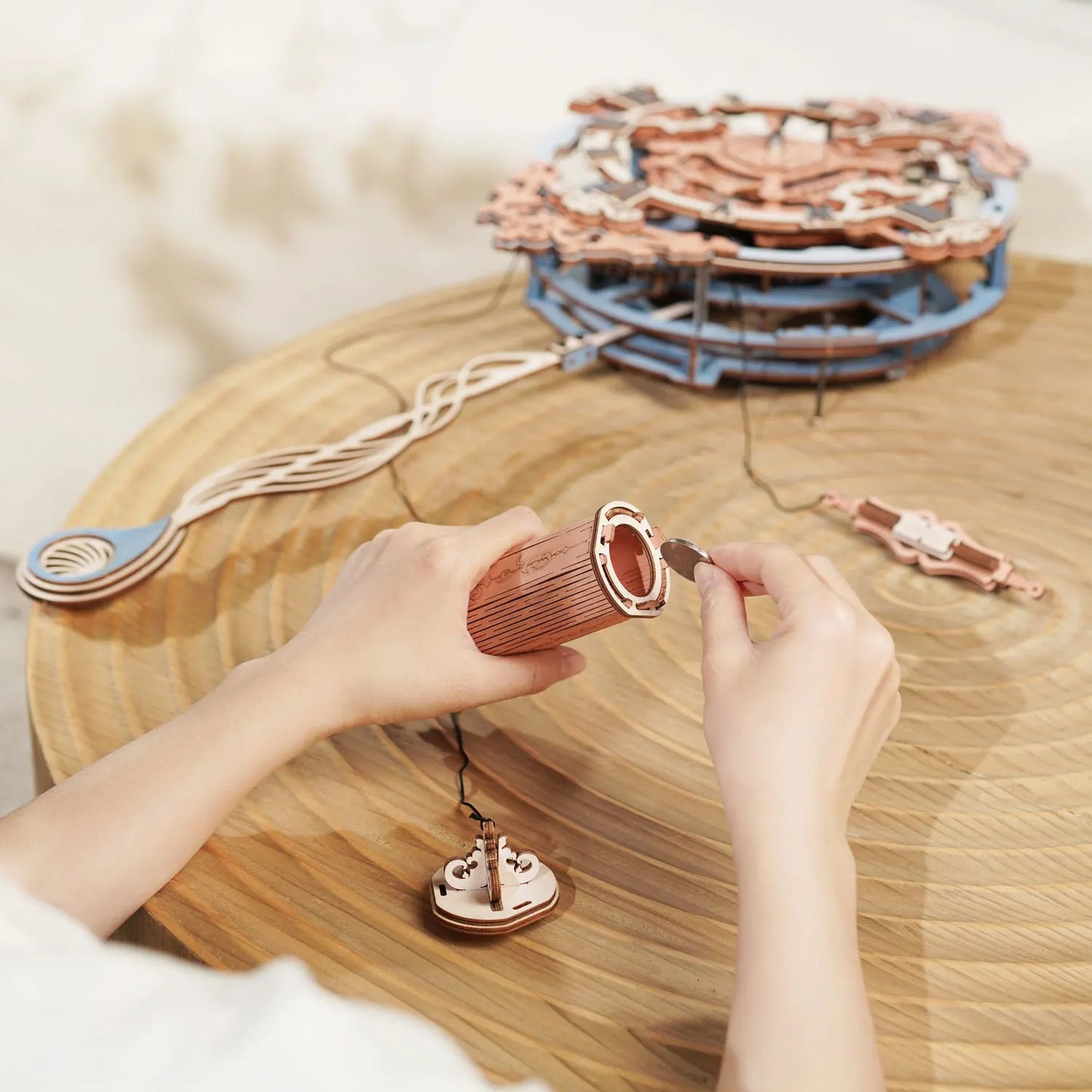 Robotime 3D Wooden Clock Puzzle For DIY Mechanical Design