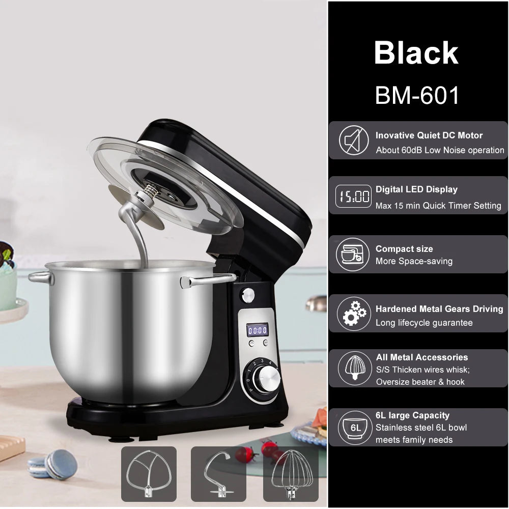 Biolomix Stand Mixer 6-Speed 1200W With Accessories