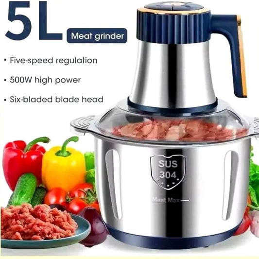 Electric Meat Grinder And Vegetable Slicer Chopper 304 Stainless Steel