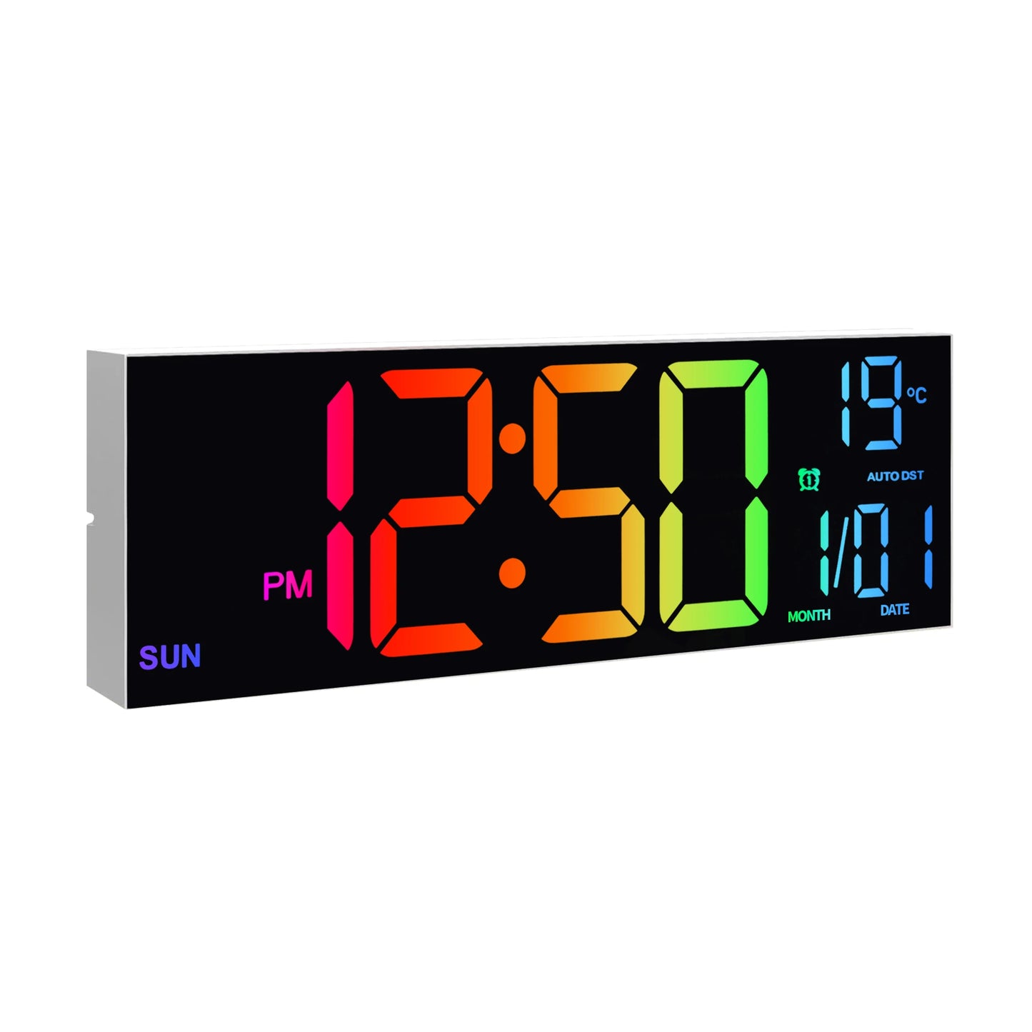 Digital Wall Clock With Remote Alarm Temperature Display