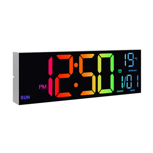 Digital Wall Clock With Remote Alarm Temperature Display