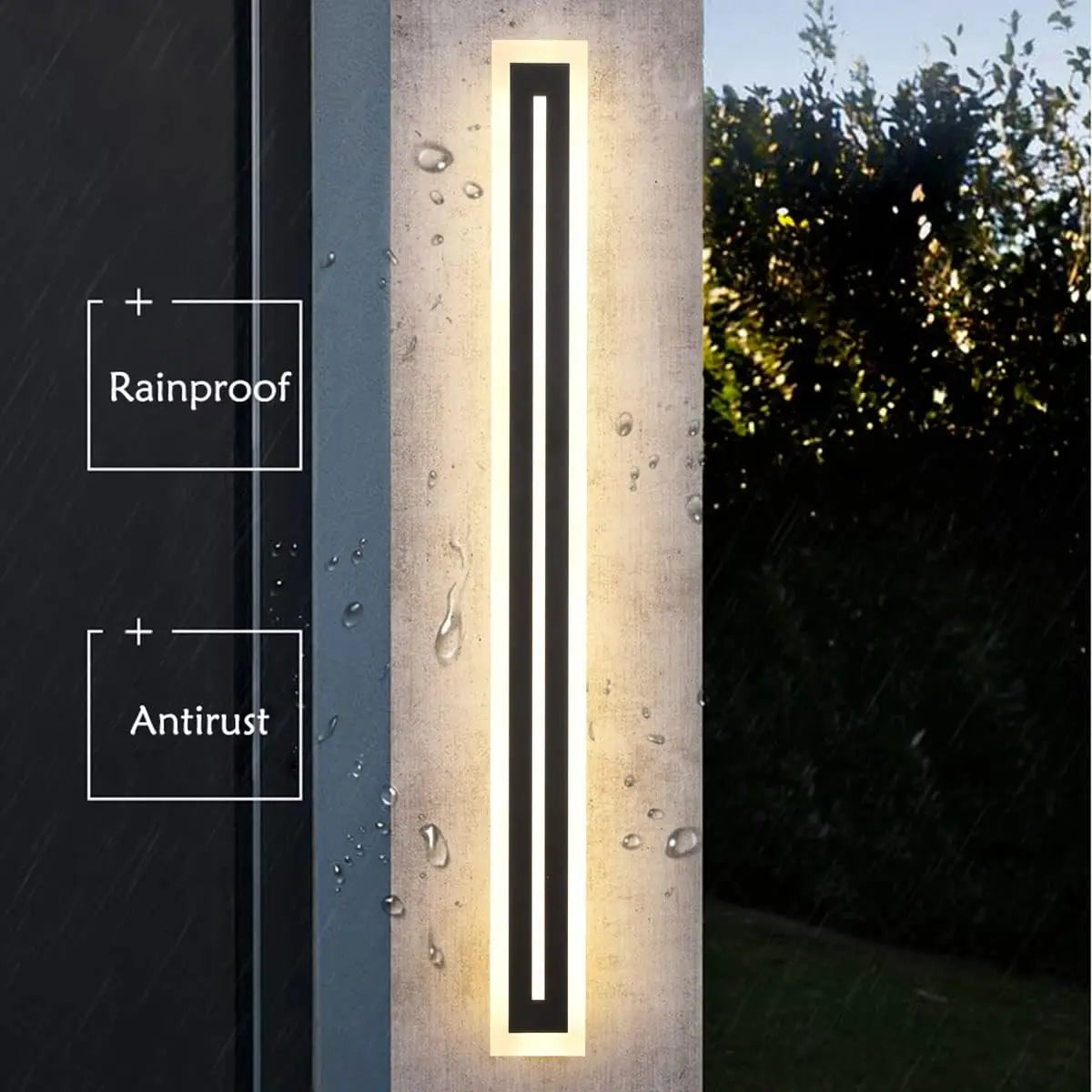 Outdoor LED Wall Light Strip Modern Sconce IP67 Weatherproof Fixture