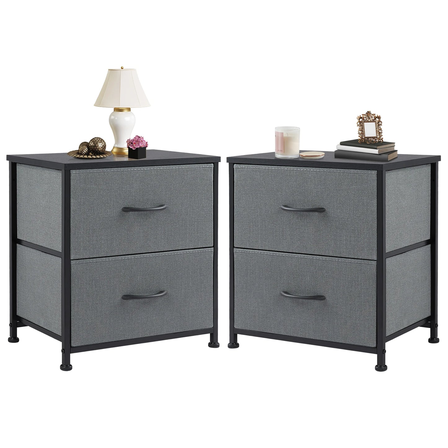 JHK Nightstand Bedside Table With Storage Drawers
