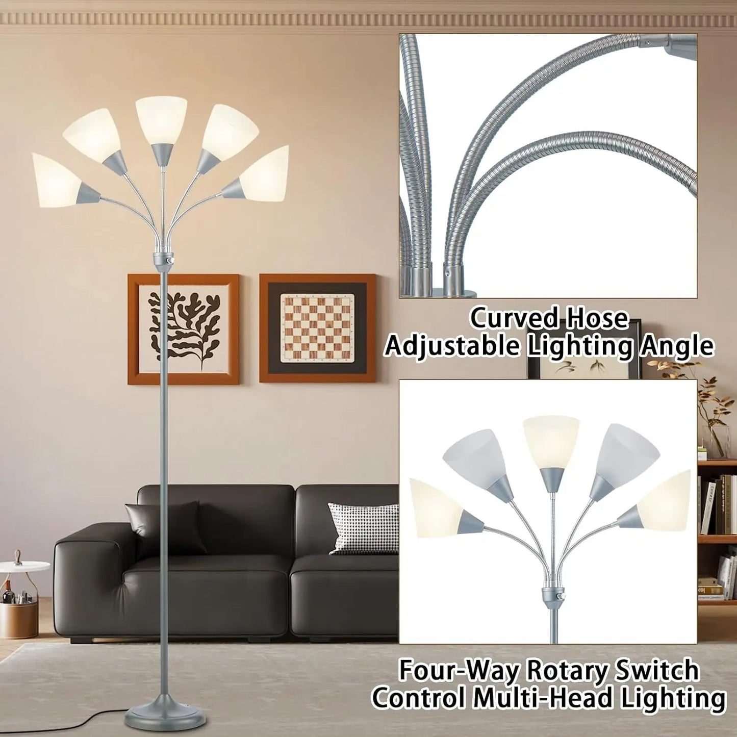 XMSJ Medusa 5-Head Adjustable Floor Lamp For Living Room