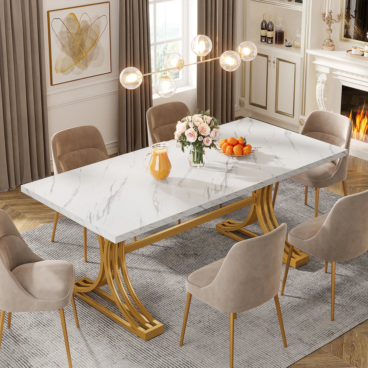 Tribesigns Modern Dining Table For 4 To 6 People Deluxe