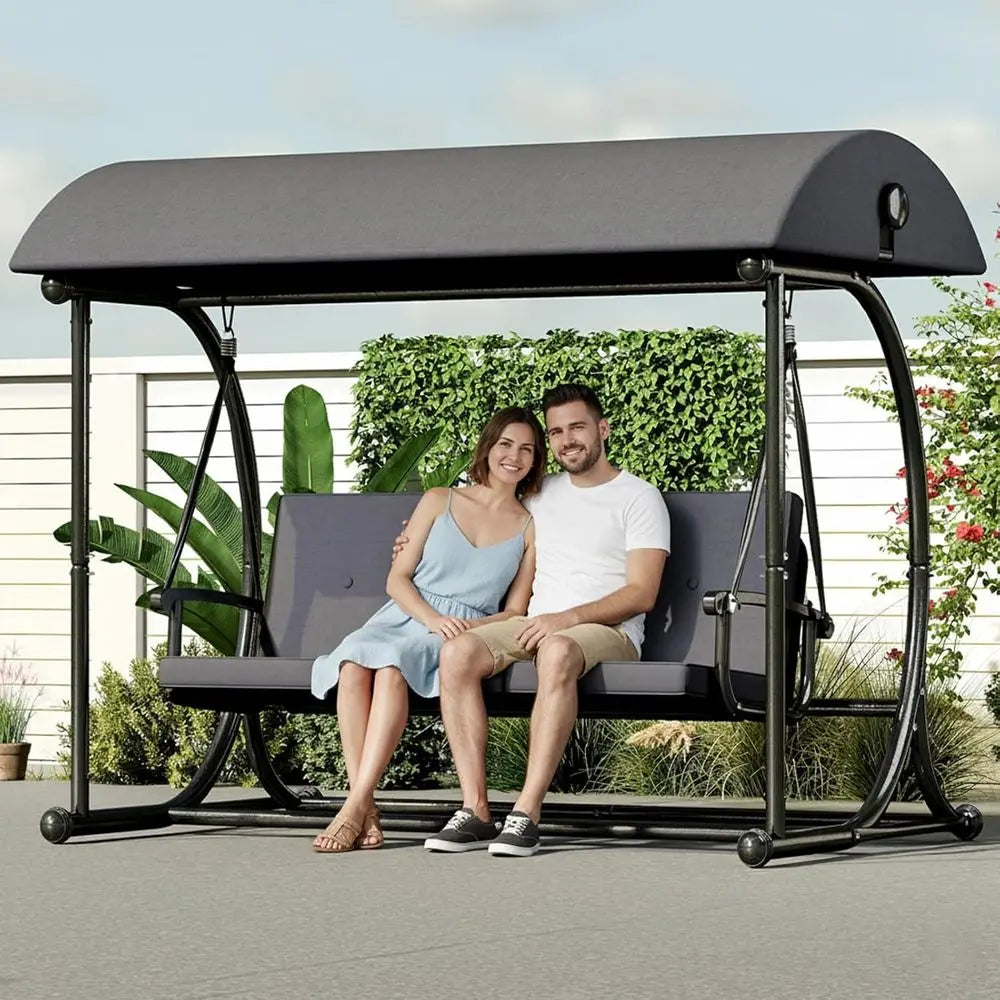 Patio Swing With Canopy And Stand