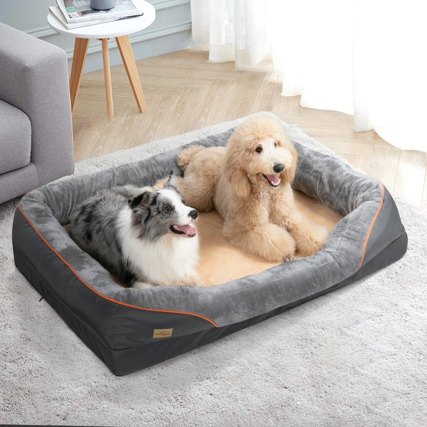 BINGOPAW Large Dog Bed With Removable Washable Cover Hypoallergenic