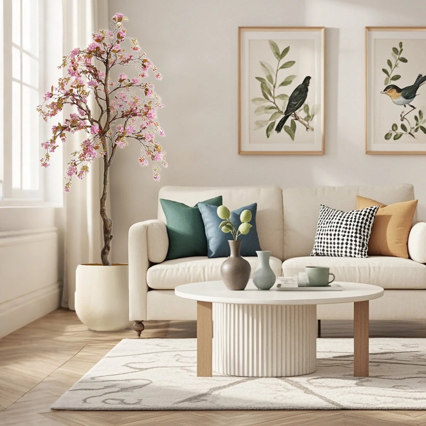 HiMISSCN Silk Begonia Tree In Pot Realistic Faux Plant