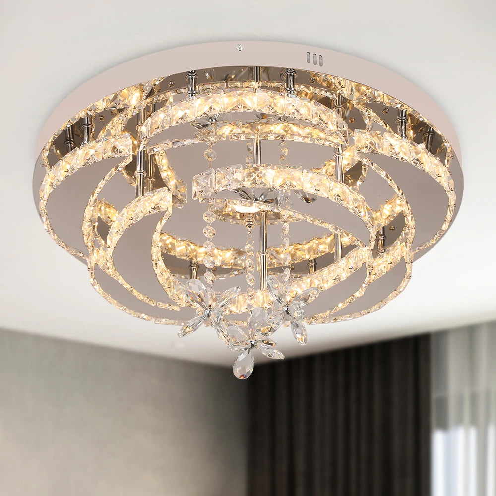 VETRULUS Luxury Crystal Chandelier Modern Ceiling Pendant Led Light
