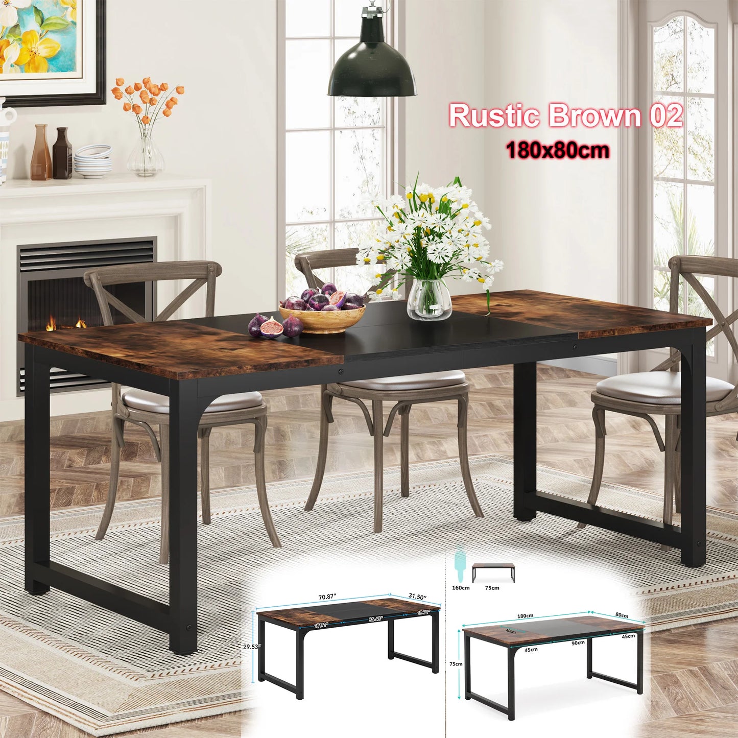 Tribesigns Dining Table Industrial Kitchen Table For Dining Room