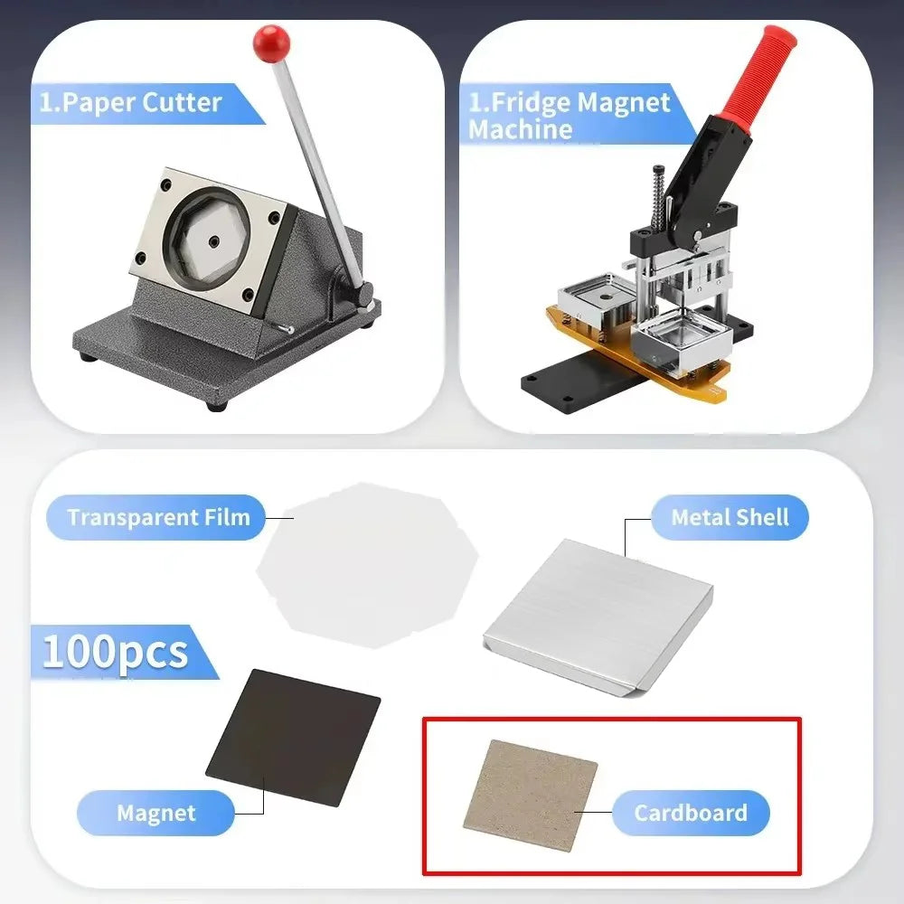 Fridge Magnet Button Making Machine With Cutter And Materials Set