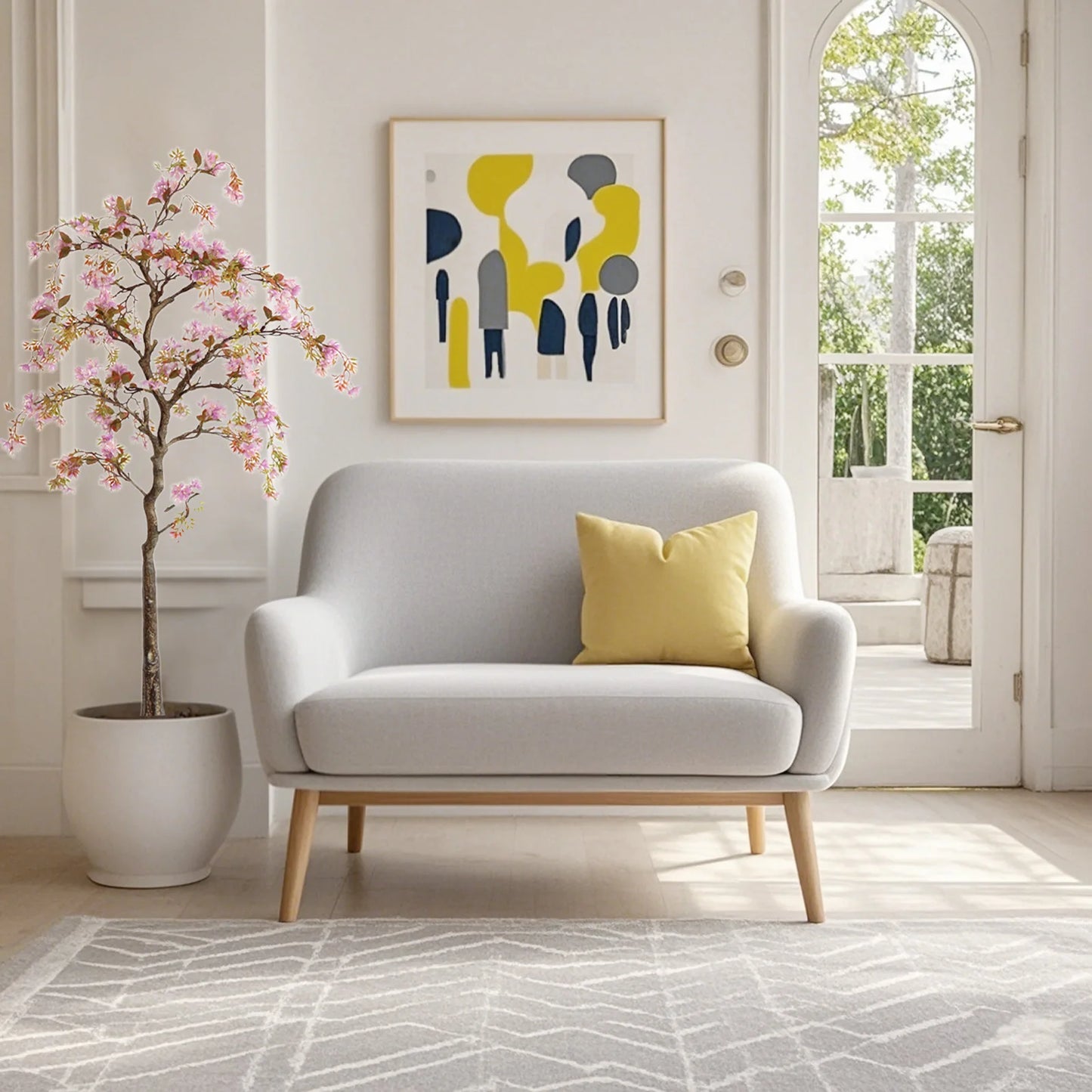 HiMISSCN Silk Begonia Tree In Pot Realistic Faux Plant