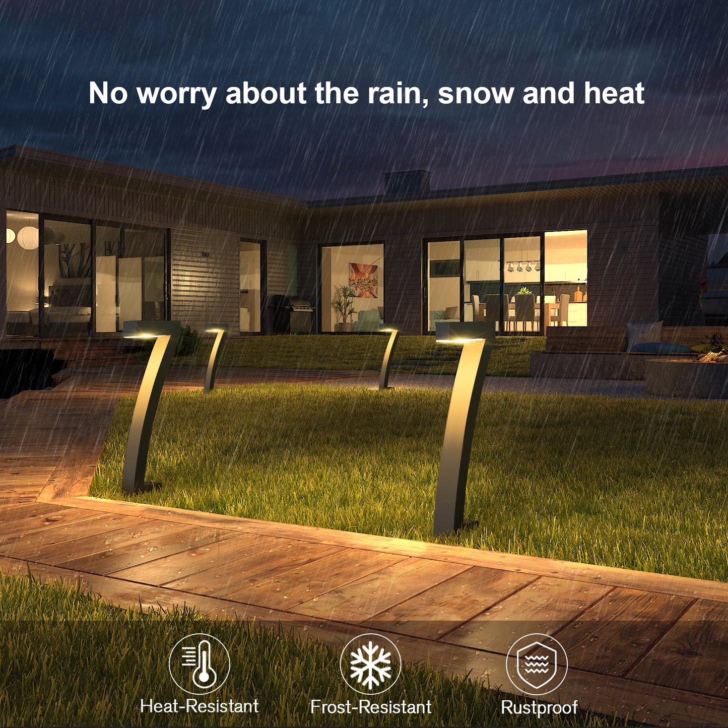 KPSTEK 6 Pack Solar Outdoor Lights Pathway Auto On Off