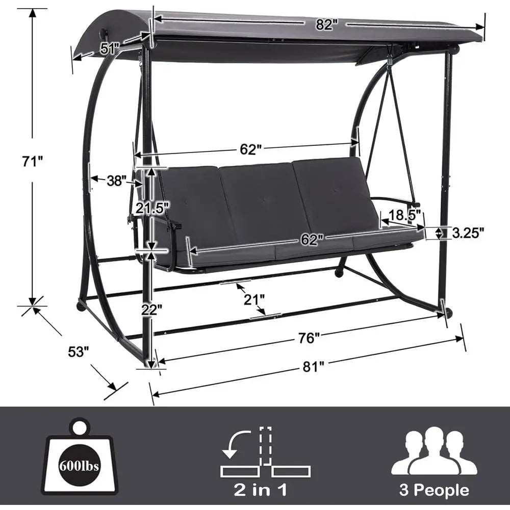 Patio Swing With Canopy And Stand