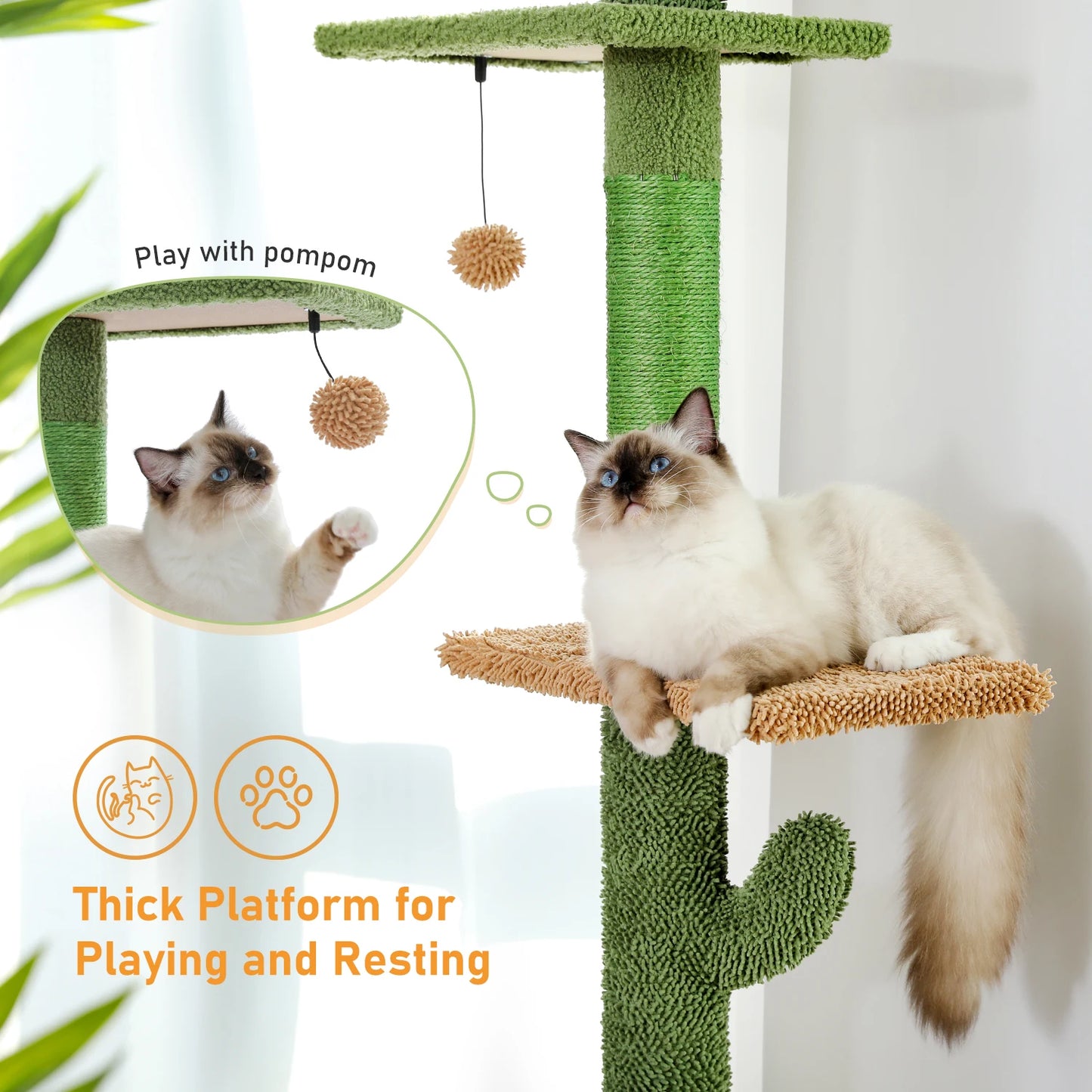 PAWZ Road Cat Tree Five Tier Floor To Ceiling Tower