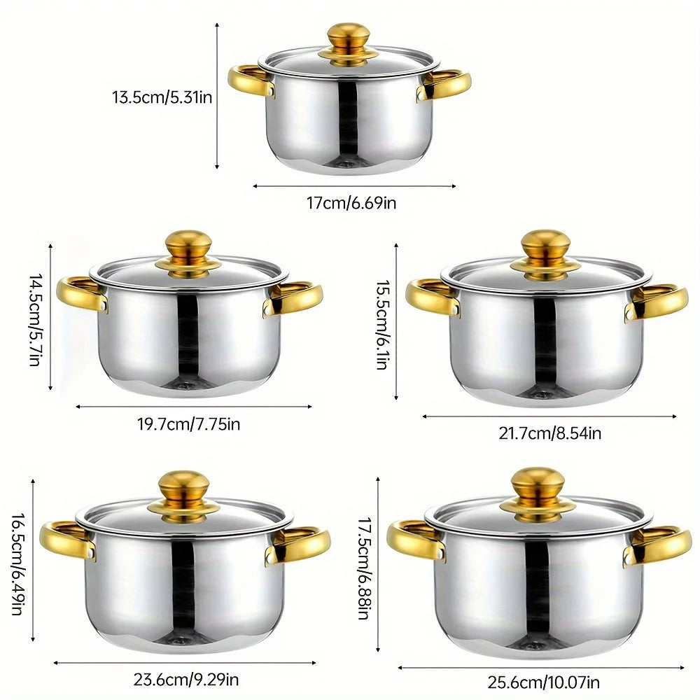 Stainless Steel Cookware Set Non-Stick Multi-Purpose Easy to Clean