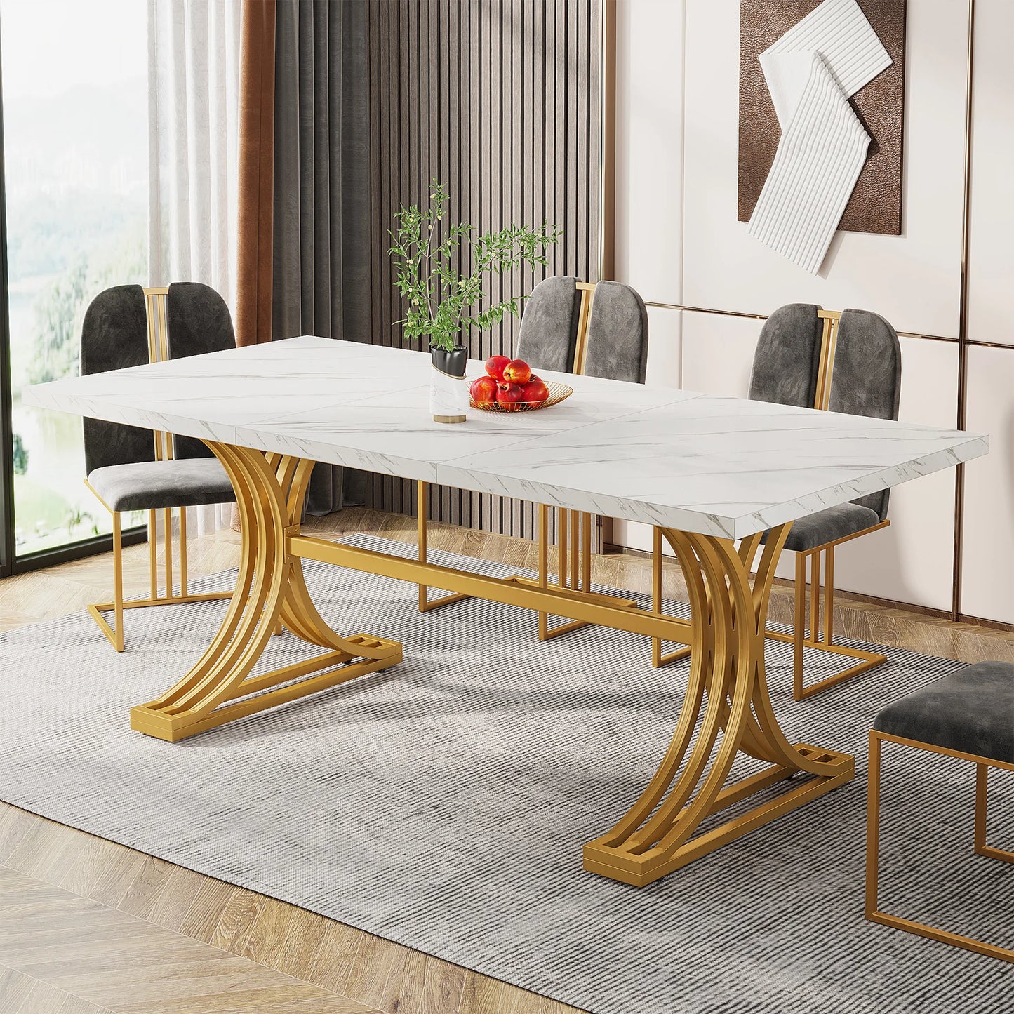 Tribesigns Modern Dining Table For 4 To 6 People Deluxe