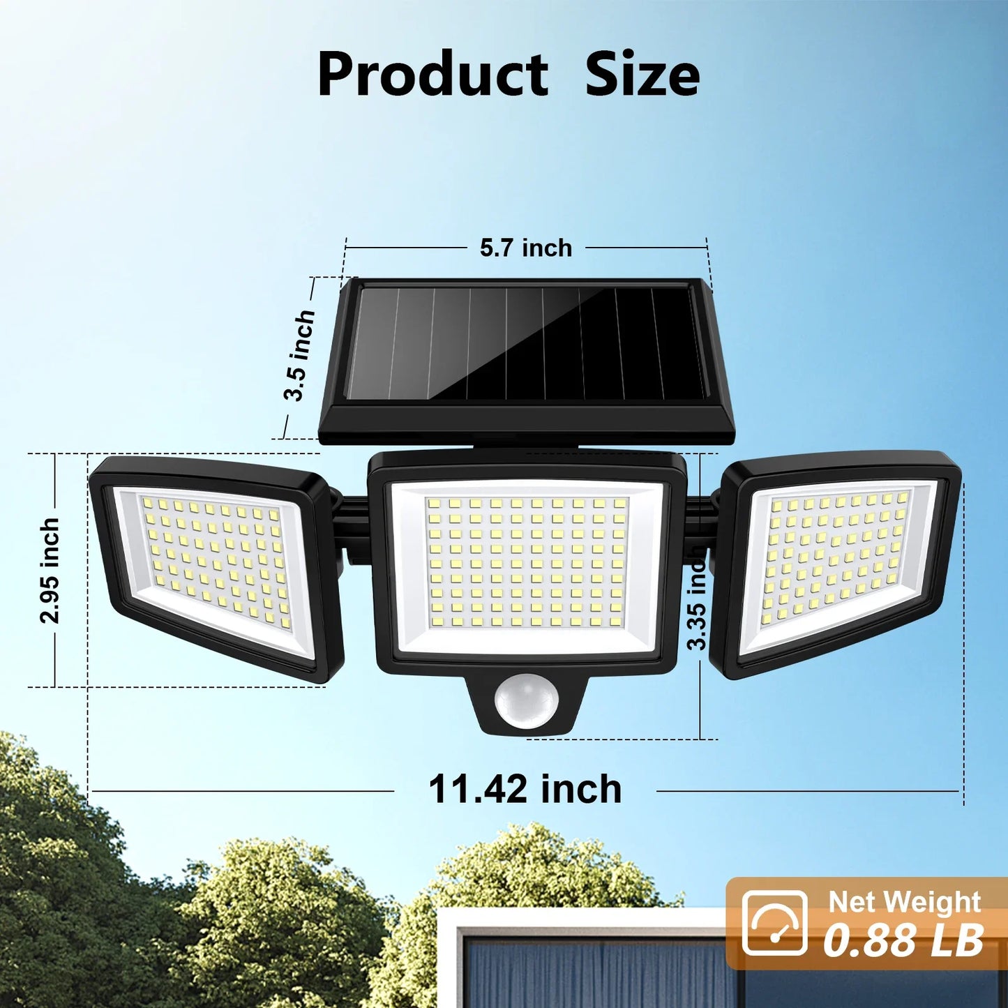 SZRSTH 4-Pack Solar Motion Sensor Security Lights For Porch Garage