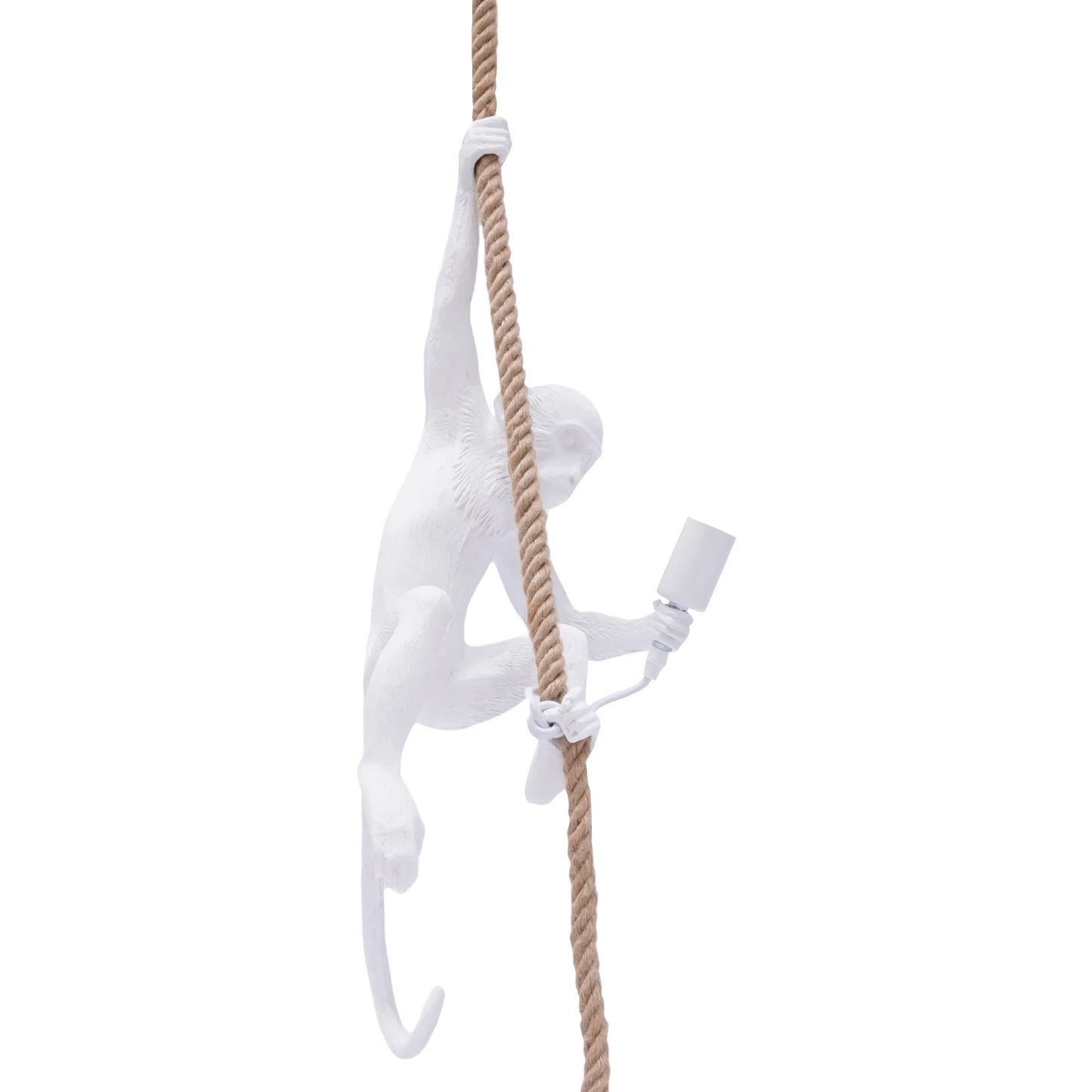Monkey Pendant Light Rustic Resin Hemp Rope Chandelier