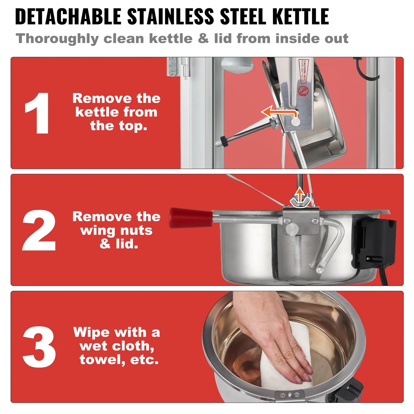 SucceBuy Automatic Electric Popcorn Maker Commercial Popper Machine