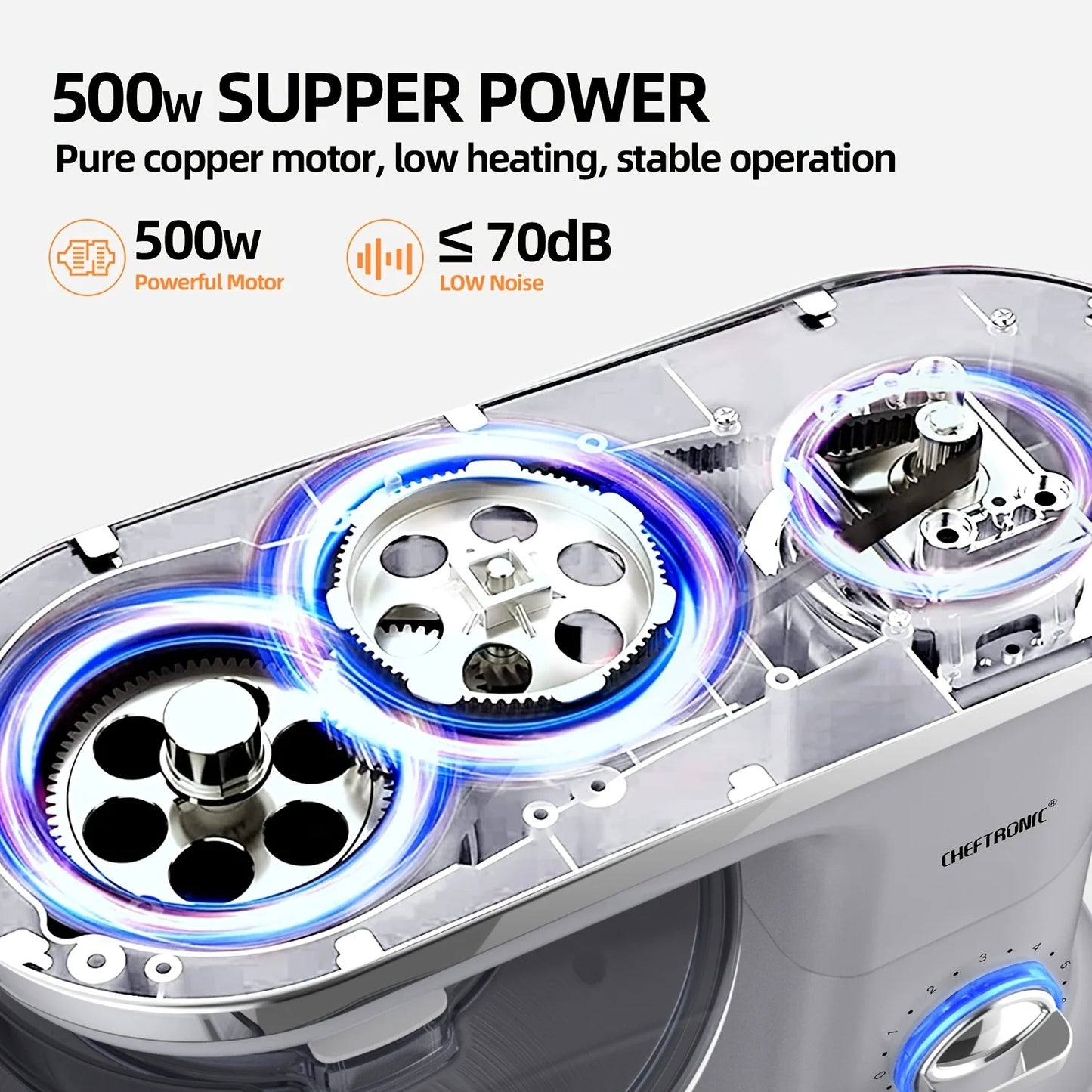 Cheftronic Tilt-Head Stand Mixer 500W