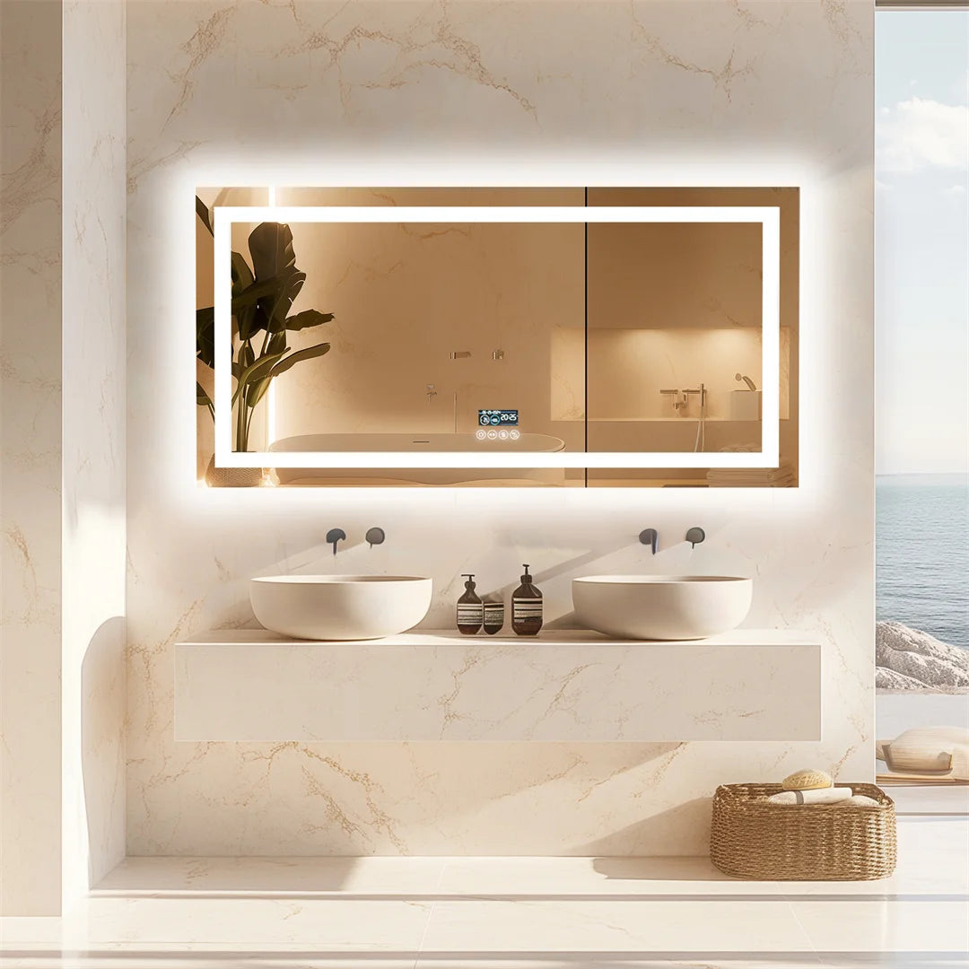 LUVODIC Fogless Illuminated Bluetooth Bathroom Mirror With Speaker
