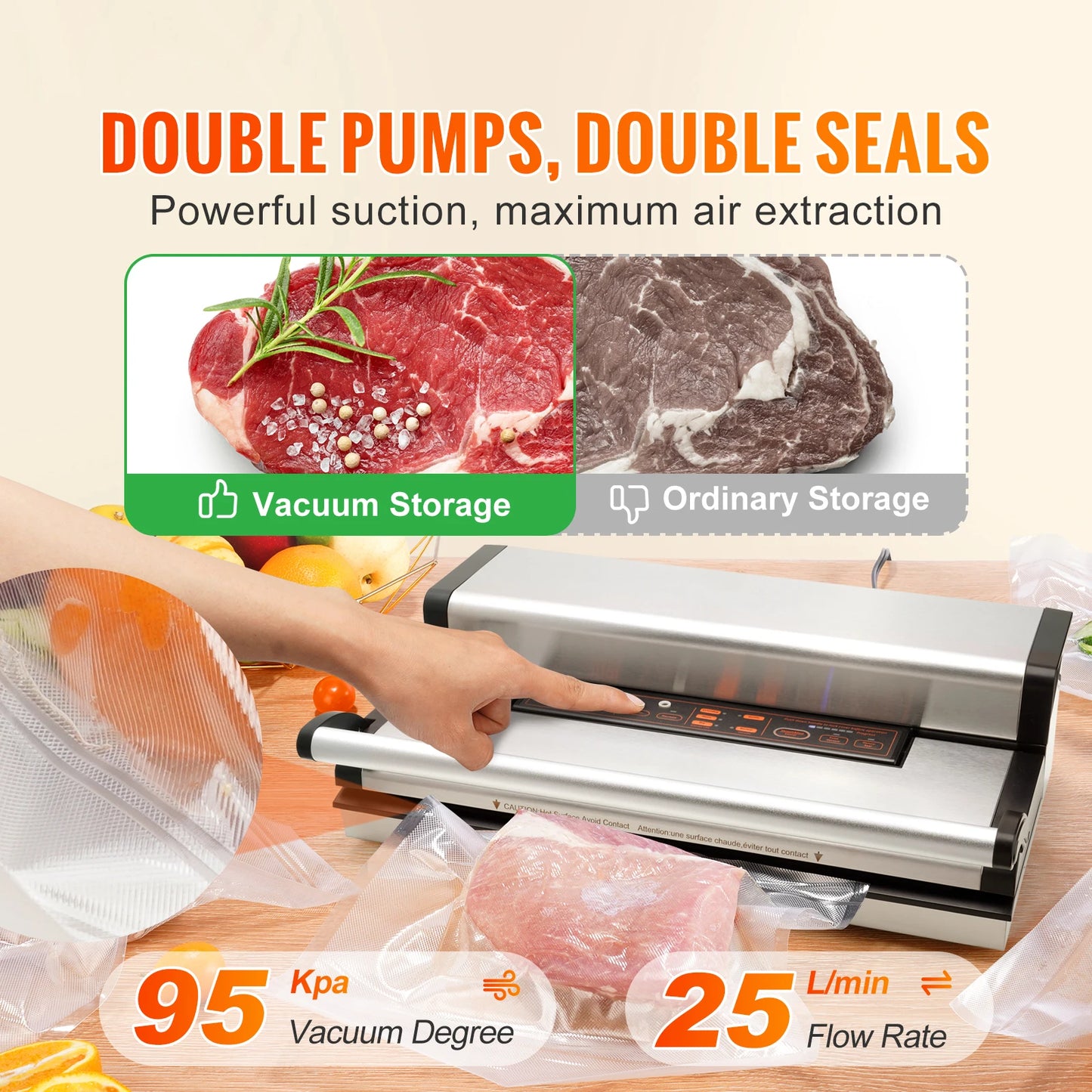 SucceBuy Vacuum Sealer Machine Multifunctional Automatic Food Packaging