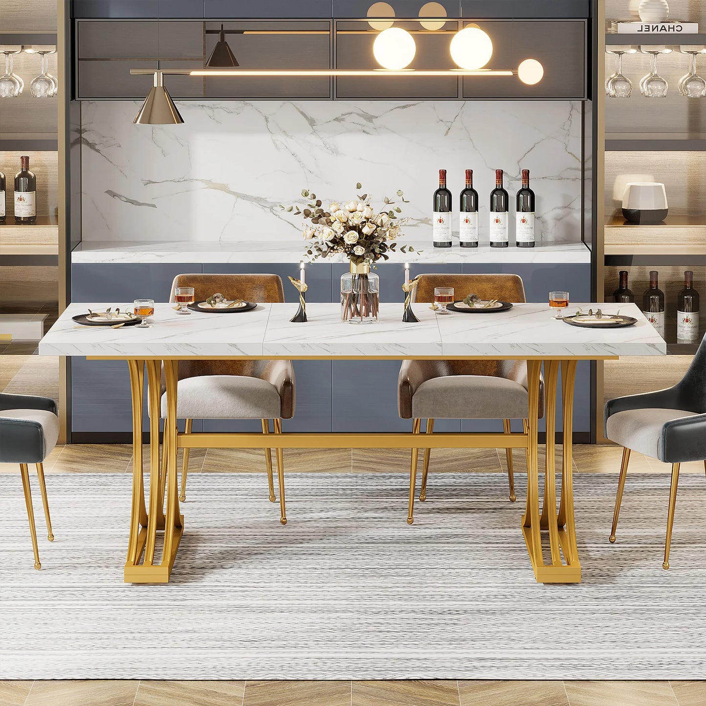 Tribesigns Contemporary Dining Table For 4 To 6 Guests