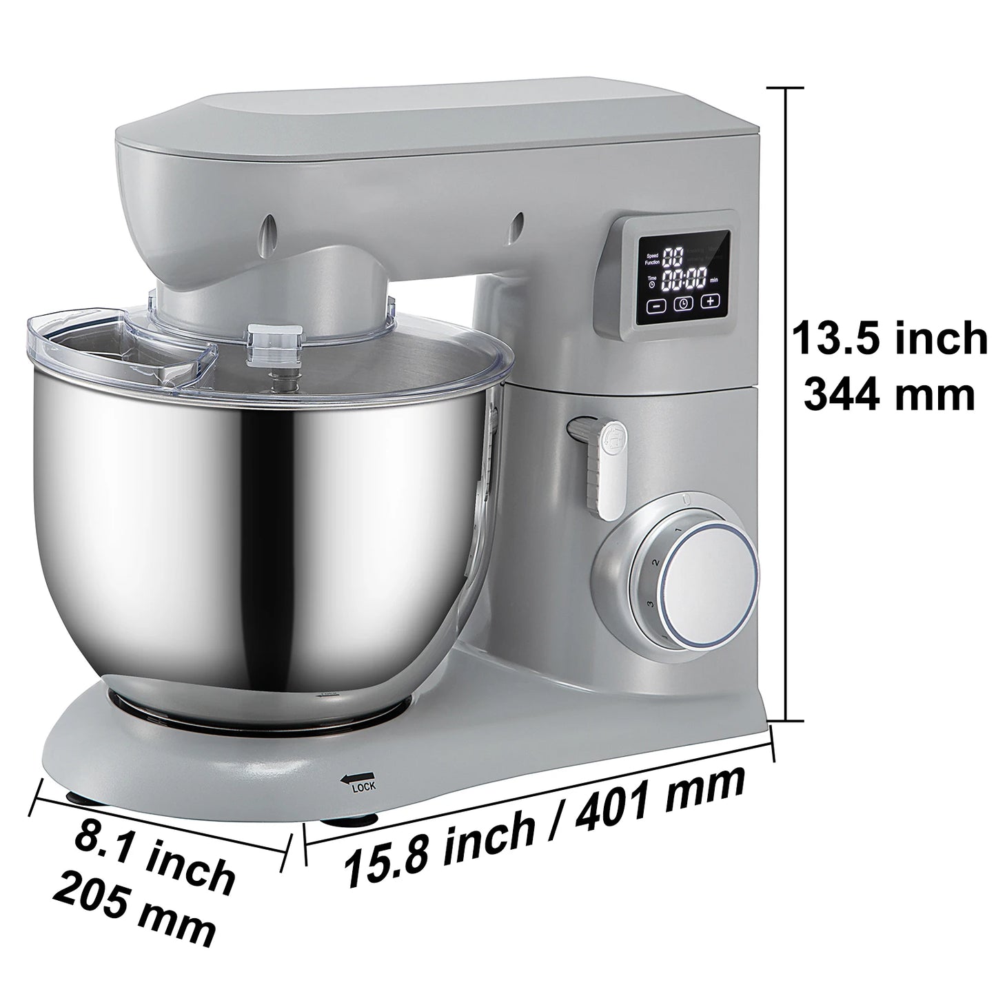 VEVOR 5-In-1 Stand Mixer With LCD Screen Dough Hook