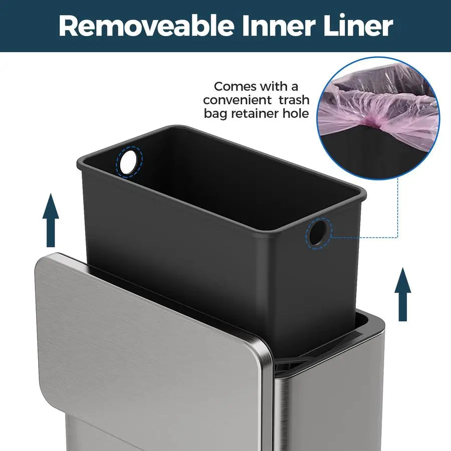 XMSJ Stainless Steel Hanging Trash Can With Lid And Bucket