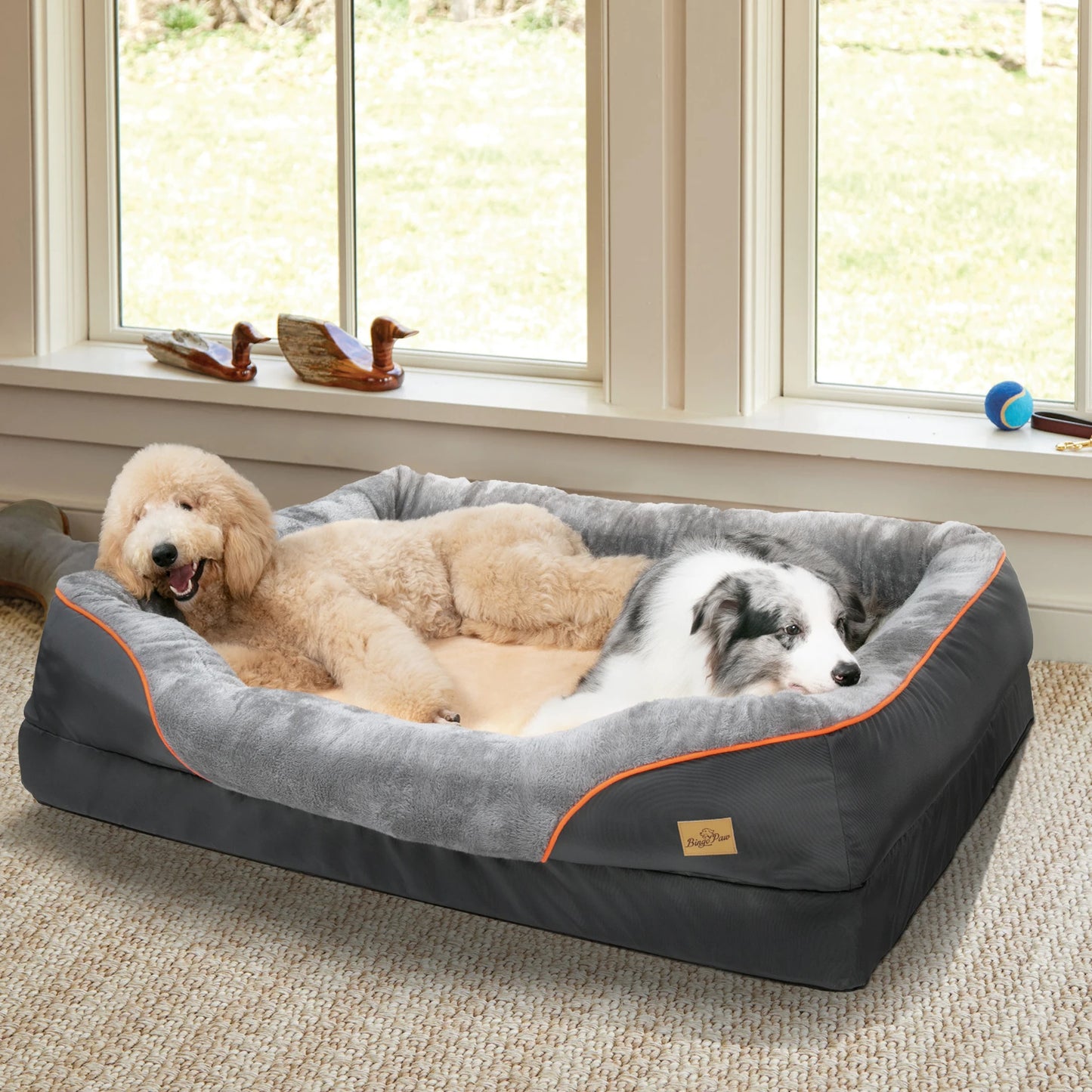 BINGOPAW Large Dog Bed With Removable Washable Cover Hypoallergenic