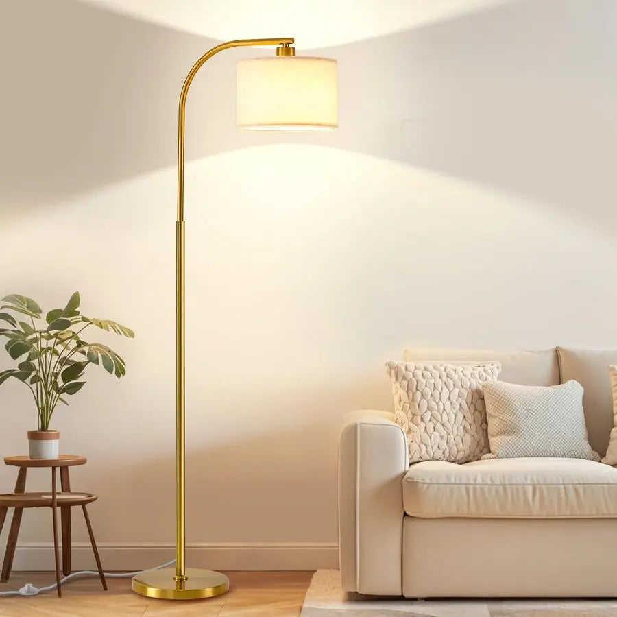 Modern Floor Lamp With Fabric Shade And Energy Efficient LED