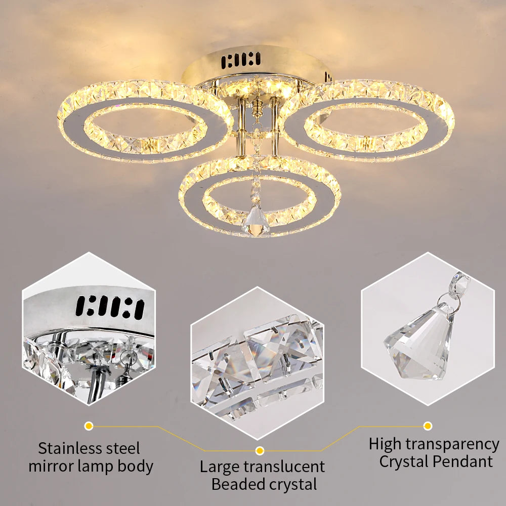 VETRULUS Modern Crystal Chandelier Living Room Dining
