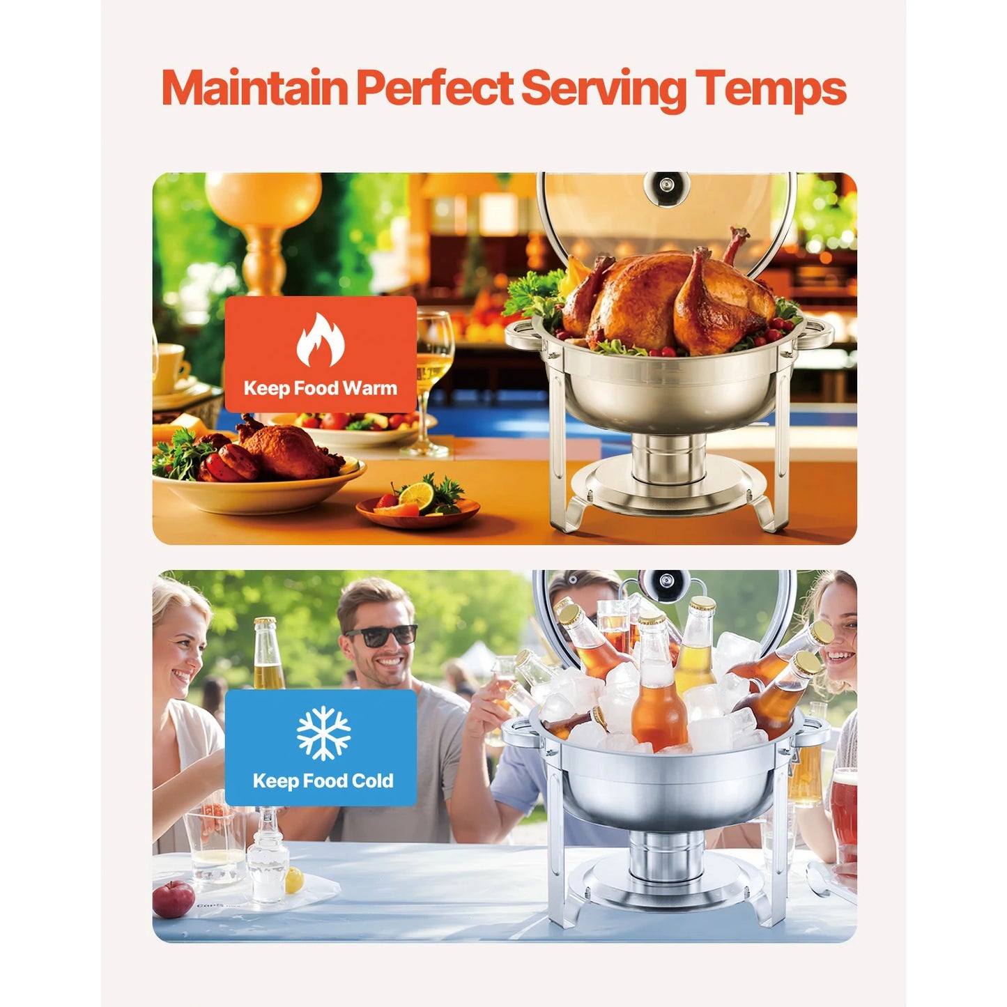 Succebuy Chafing Dish Buffet Set Stainless Steel Chafer Warmer