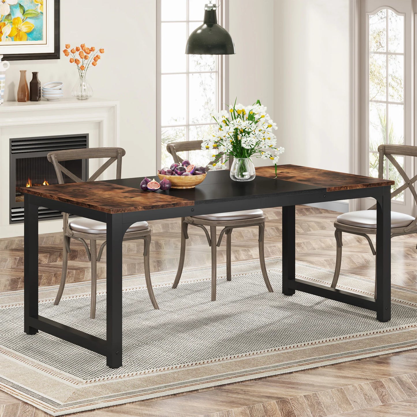 Tribesigns Dining Table Industrial Kitchen Table For Dining Room