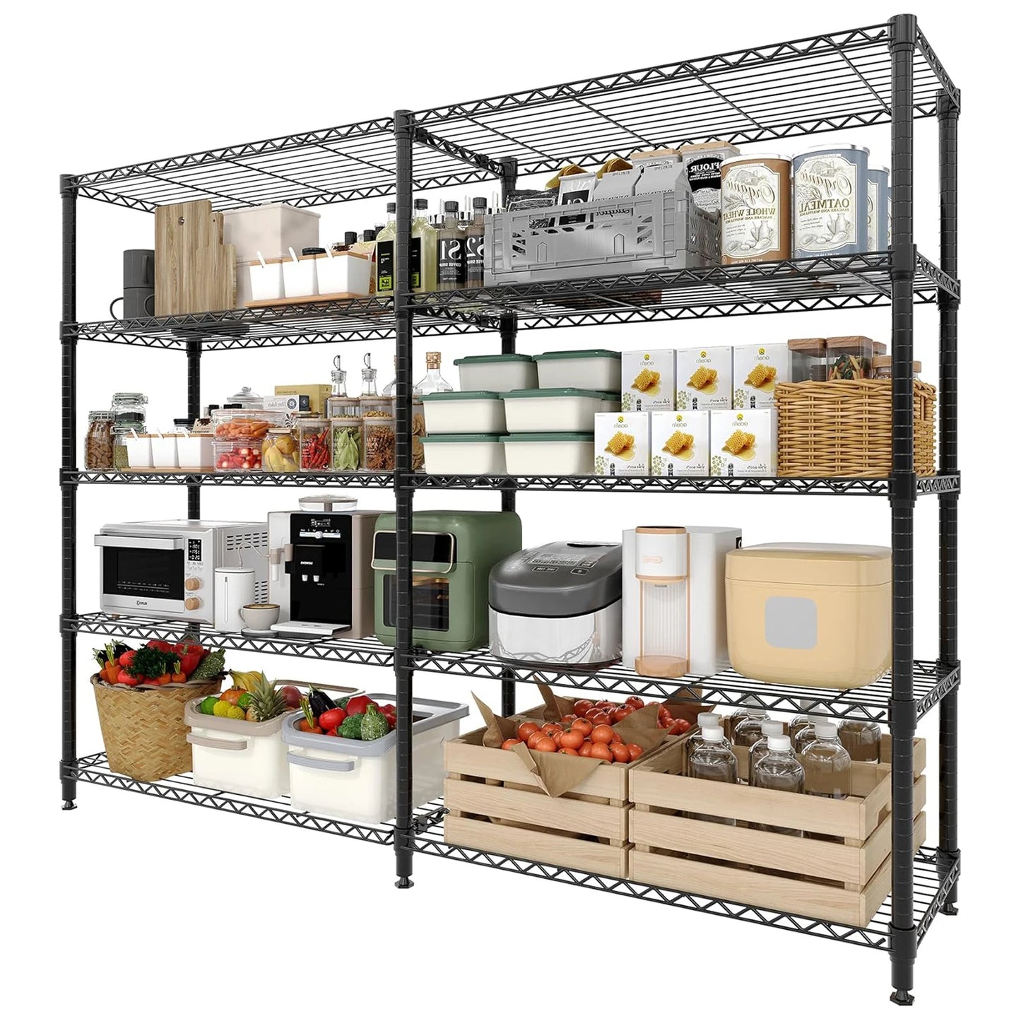 TWISTER.CK Heavy Duty Adjustable 5-Tier Storage Shelves Metal Unit