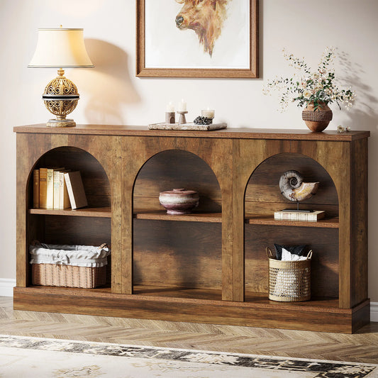 Tribesigns Farmhouse Console Table With Three Tier Storage
