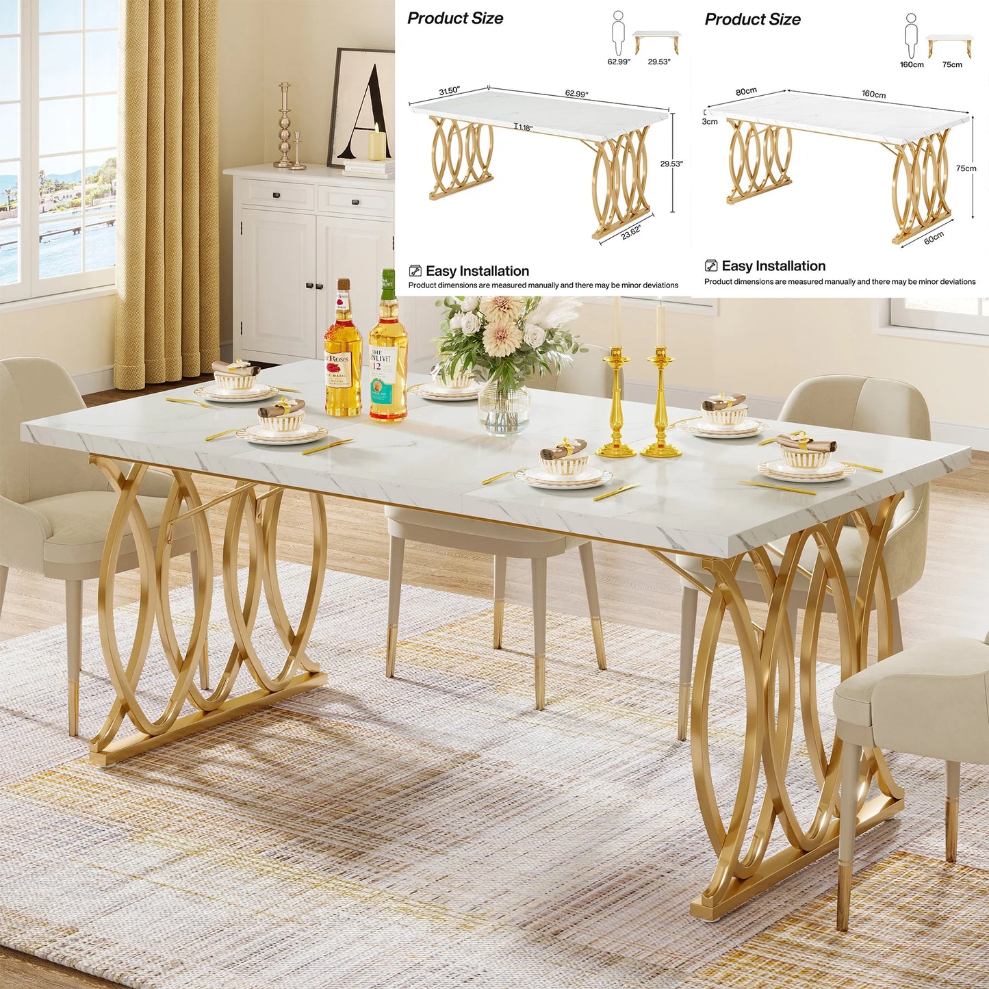 Tribesigns Contemporary Dining Table For 4 To 6 Guests