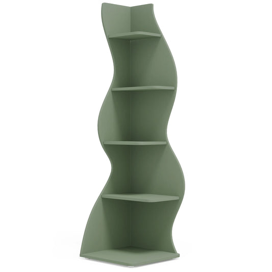 Tribesigns Modern Five Tier Corner Shelf Wall Bookcase