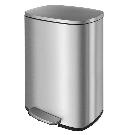 NONECN Step Kitchen Trash Can Stainless Steel Foot Pedal