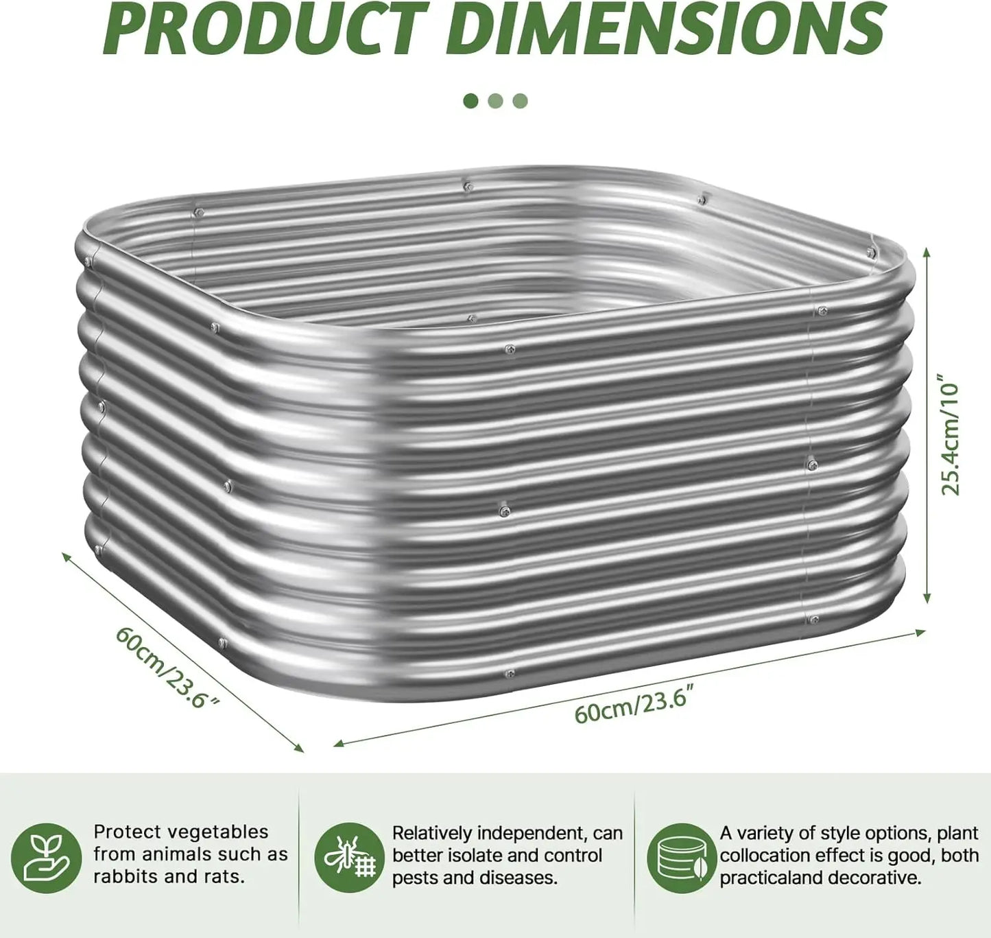 Galvanized Steel Raised Garden Beds 4 Pack For Outdoor Growing