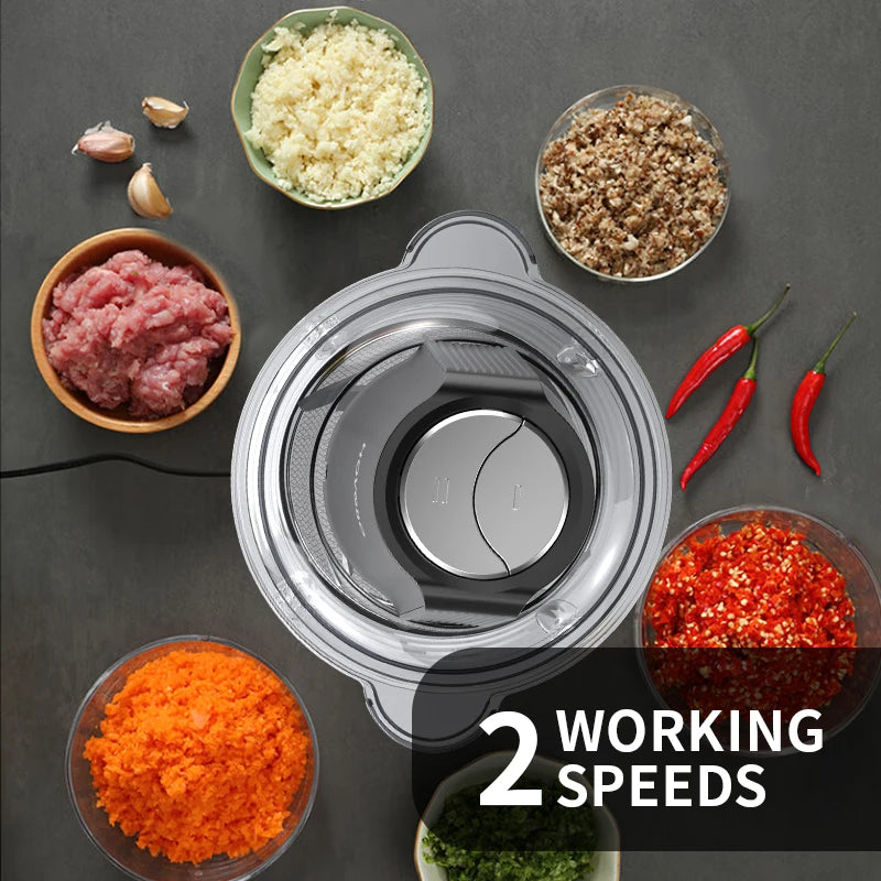 GUOHE Food Processor 350W With 2L Glass Bowl 3 Speed