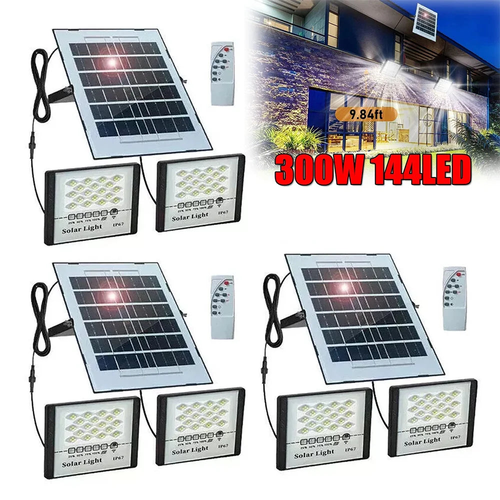 Solar LED Street Light 300W Flood Lamp Dusk To Dawn