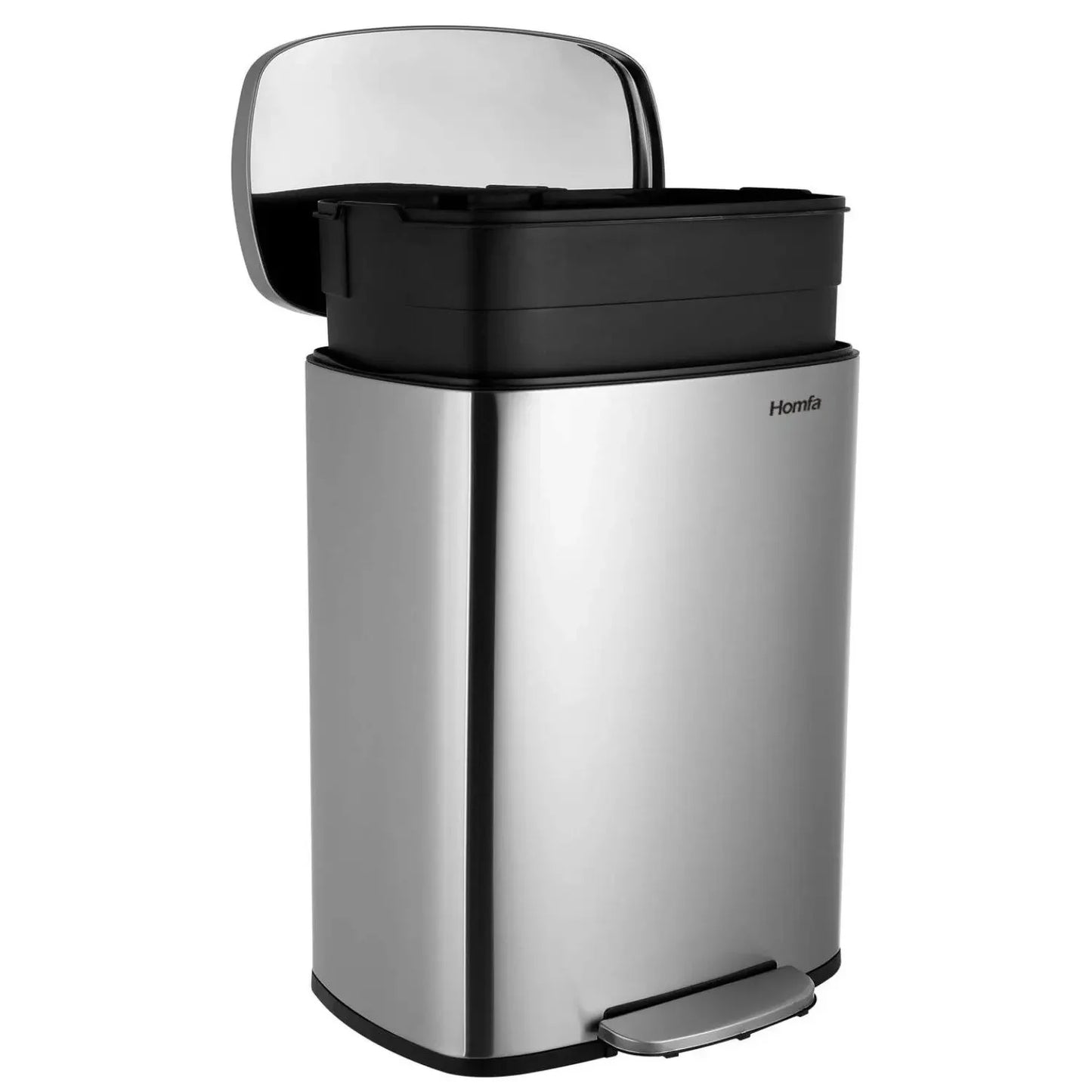 NONECN Step Kitchen Trash Can Stainless Steel Foot Pedal