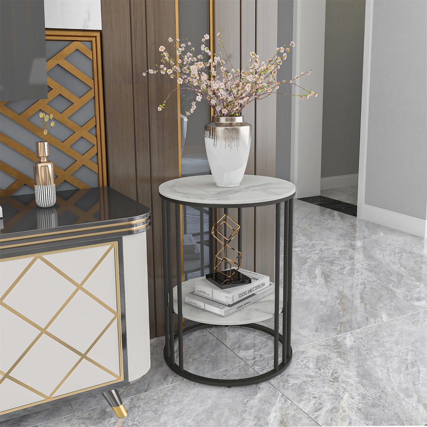Wisfor End Table With Sintered Stone Top