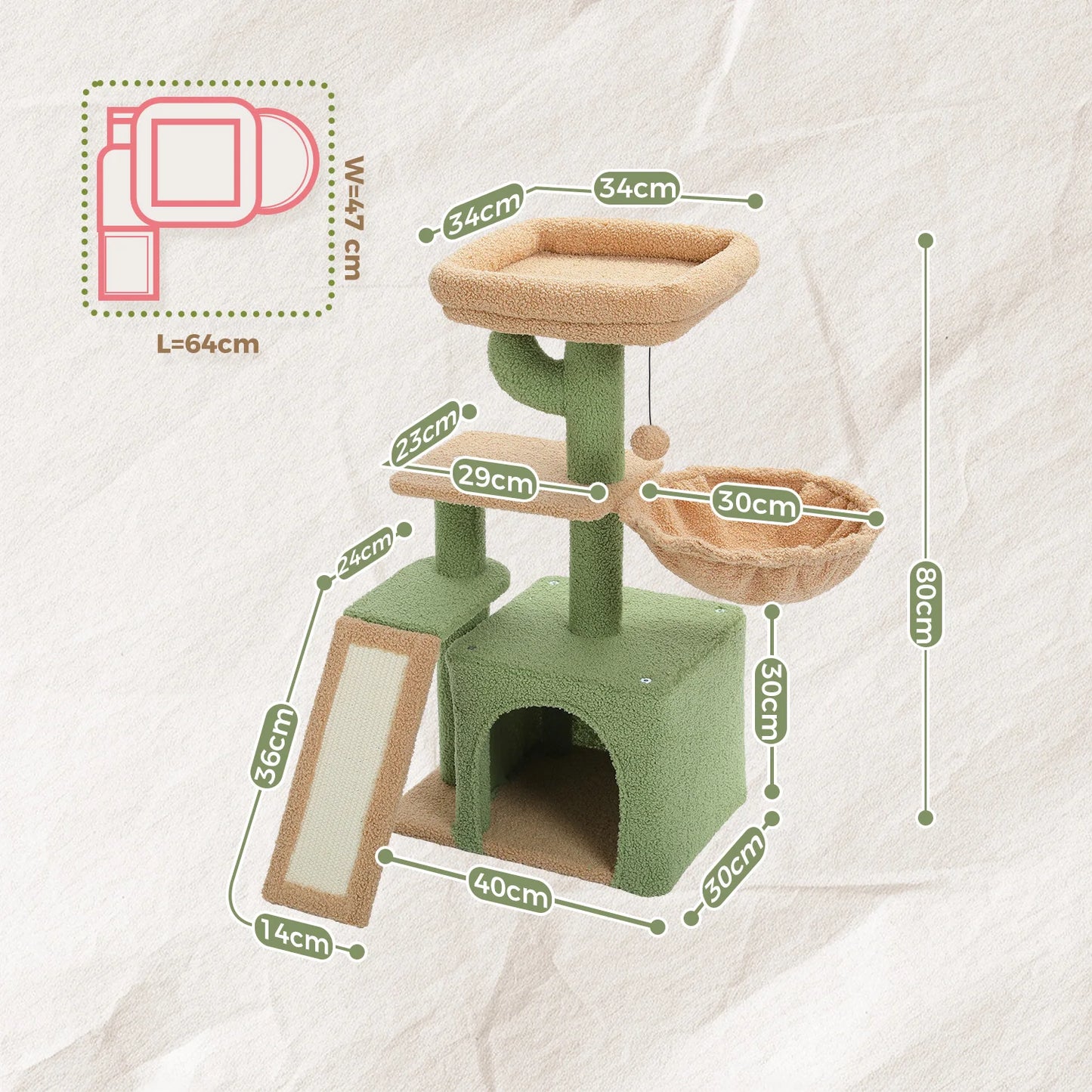 PAWZ Road Cat Tree Tower Indoor Cats Dual-Style Activity Scratcher