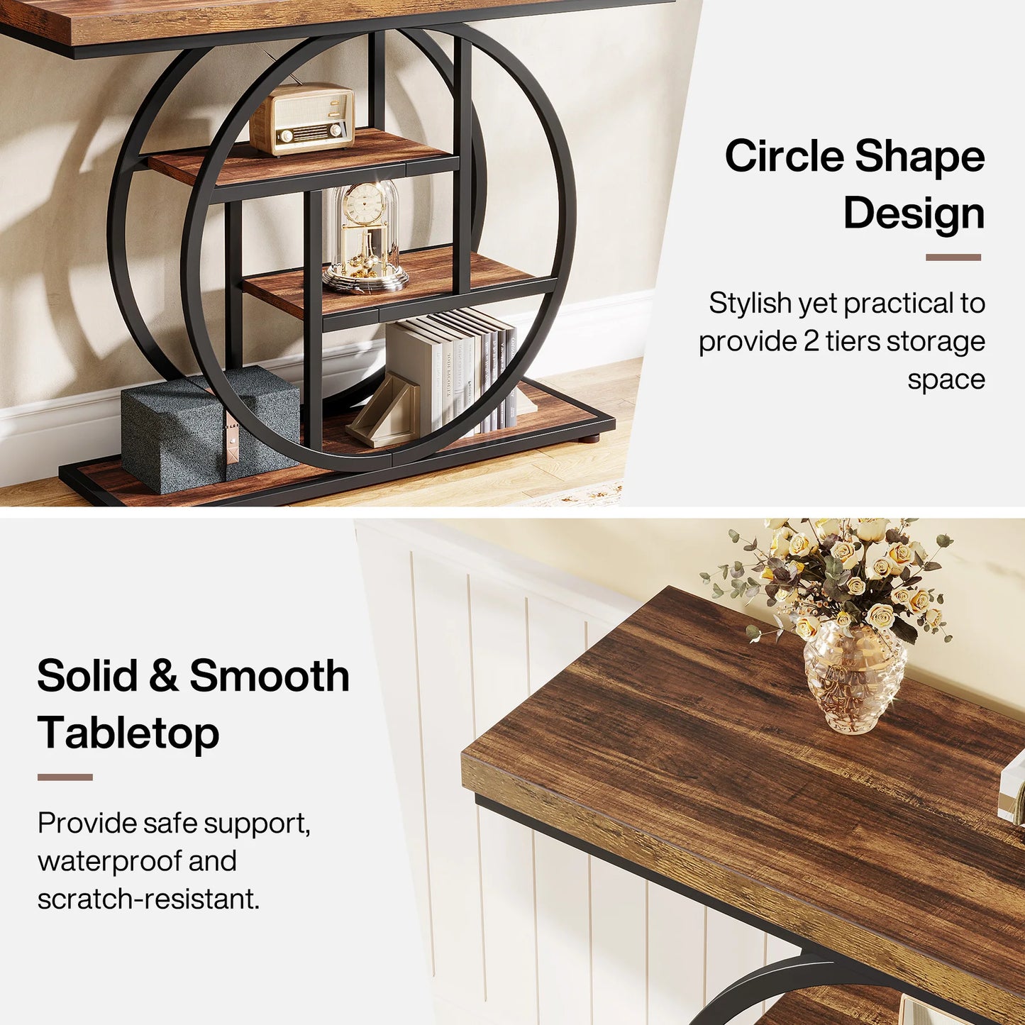 Tribesigns 4-Tier Console Table For Living Room And Entryway